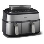 Philips Serie 5000 Airfryer doppio cestello con vapore, Friggitrice ad aria da 9.0L, 19 metodi di cottura, Pulizia cestello automatica, App ricette, NA555/00