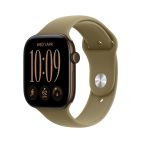 Apple Watch Series 12 GPS, cassa 42 mm in alluminio color bronzo scuro con cinturino Sport oliva - S/M