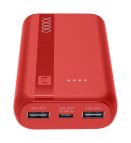 Cellularline Power Bank Essential 10.000 Power bank da 10.000 mAh con batteria agli ioni di litio, dotato di porta USB-C in/out, due porte USB-A e indicatori LED. Consente la ricarica simultanea di più dispositivi in modo sicuro e affidabile.