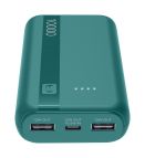 Cellularline Power Bank Essential 10.000 Power bank da 10.000 mAh con batteria agli ioni di litio, dotato di porta USB-C in/out, due porte USB-A e indicatori LED. Consente la ricarica simultanea di più dispositivi in modo sicuro e affidabile.