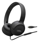 JBL Tune Cuffie ad archetto supra-aurali con cavo e comando/microfono a 3 pulsanti, connettore USB Type-C, Driver: 32mm, Certificazione Hi-Res Audio, 3 EQ selezionabili, Cavo piatto, Ripiegabili