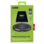 SBS TEWIRELESSUF10W Caricabatterie per dispositivi mobili Smartphone Nero USB Carica wireless Ricarica rapida Interno