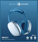 Music Sound Maxi2 Cuffie around-ear Maxi2 Bluetooth 5.0 : cuffie around-the-ear dal design moderno e colorato, che garantiscono un suono potente e bilanciato e un alto comfort d'utilizzo