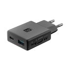 Cellularline CHARGER POWER LITE 45W SLIM DUAL A+C Caricabatterie da rete 45W dal design super compatto e sottile. Dotato di porta USB-C da 45W e USB-A da 18W, compatibile con smartphone, tablet e laptop.
