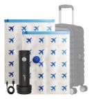 Lavatelli Vac-U-Set – Kit Sottovuoto con Pompa Elettrica Ricaricabile USB-C e 2 Sacchetti Salvaspazio 40x60 cm