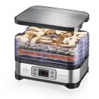 Macom Superdry Nero, Essiccatore in acciaio spazzolato, schermo lcd con temperatura regolabile e timer 450 W