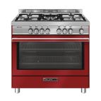 Glem Gas ST965MRS cucina Elettrico Rosso, Acciaio inox