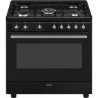 Smeg Concert CX91GMBL cucina Cucina freestanding Elettrico Gas Nero