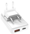 SBS TETRGANUSBTCFOLD20W Caricabatterie per dispositivi mobili Universale Bianco AC Ricarica rapida Interno, Esterno