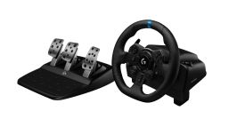 Logitech G Kit da corsa Logitech G923 SE: volante da corsa e pedali G923, TRUEFORCE, vera pelle + leva del cambio Driving Force - Per PS5, PS4, PC, Mac - Nero