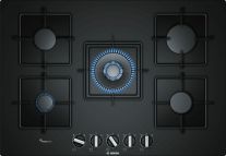 Bosch Serie 6 PPQ7A6B10 Piano cottura a gas 75 cm Vetro temperato, Nero