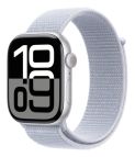 Apple Watch Series 10 Serie 10 GPS 46mm Cassa in Alluminio Color Argento con Blu tempesta Sport Loop