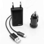 Phonix MICR1KIT Caricabatterie per dispositivi mobili Universale Nero AC, Accendisigari Auto, Interno
