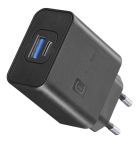 Cellularline Dual Super Fast Charger 25W - Samsung Caricabatterie da rete 2 porte USB e USB-C con tecnologia Super Fast Charging 25W