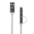 Phonix Cavo USB Data / Charge per Modelli con Connettore Micro-USB e Apple 8-pin, 120cm Lunghezza - Bianco