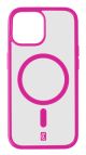 Cellularline Pop Mag - iPhone 15 Plus Custodia trasparente con bordi colorati compatibile con ecosistema Magsafe