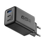 Cellularline Multipower Micro 65W Caricabatterie da rete veloce ultracompatto 3 porte, 65W