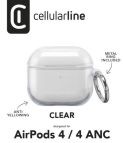 Cellularline Clear - AirPods 1&2, AirPods 3, AirPods Pro Custodia trasparente per AirPods in gomma con gancio.