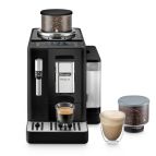 De’Longhi Rivelia EXAM440.35.B, Macchina Automatica per Caffè in Chicchi, Cappuccinatore Manuale Classico, 2 portachicchi intercambiabili, 8 bevande dirette, Display Touch, Nero