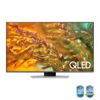 Samsung Q80D TV QLED 4K 50” QE50Q80DATXZT Smart TV Wi-Fi Eclipse Silver 2024, Processore NQ4 AI GEN2, 4K AI Upscaling, Simple Chamfer Design, Dolby Atmos