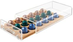 Macom Cassetto portacapsule universale SalvaSpazio per capsule di caffè Legno Trasparente